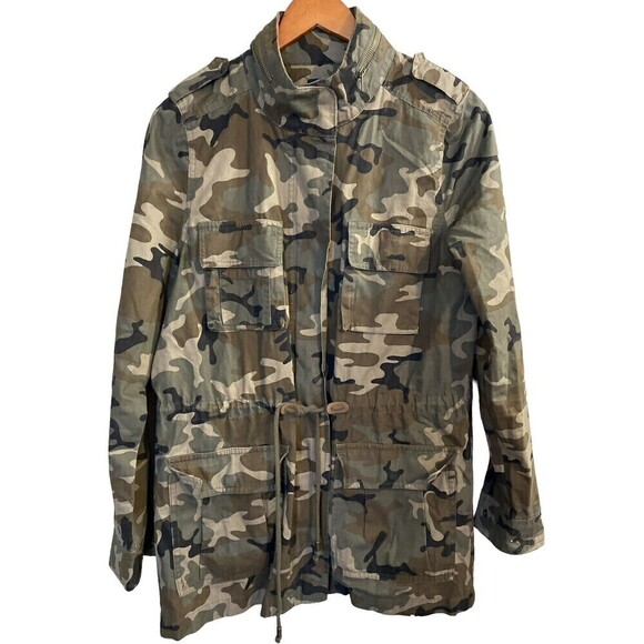 LOVE TREE Camouflage Military-Style Waist-Length Utility Jacket Women’s Medium - Picture 1 of 11